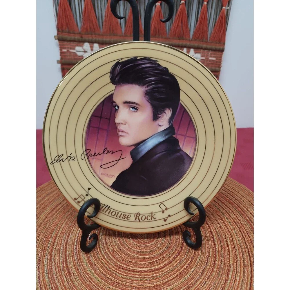 Bradford Exchange Jailhouse Rock Solid Gold Elvis Plate With #8080 H With COA
